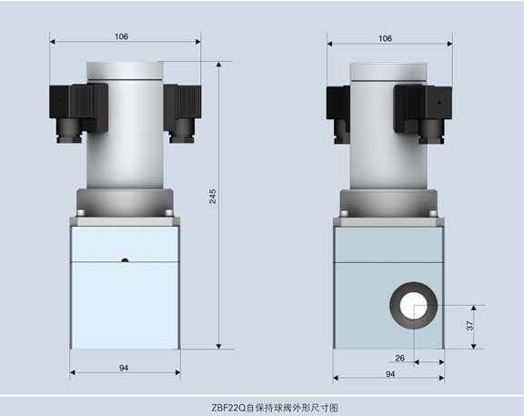 Small diameter 2.2-way self-holding ball valve, model ZBF22Q / Jianghe