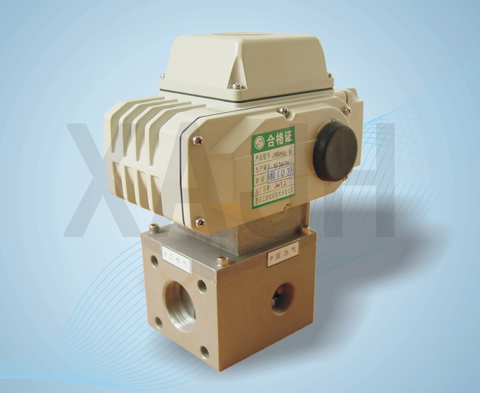 Two-position four-way double-acting self-retaining ball valve, model ZBF24QS / Jianghe