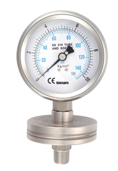 Đồng hồ đo áp suất có màng với bích đáy-2- SKON/ Đài Loan
